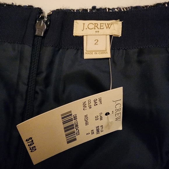 J Crew black and blue Wool Blend Mini Skirt Sz 2 - Picture 2 of 5